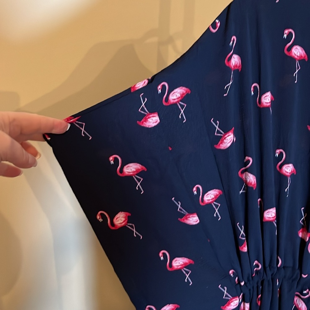 Agnes & Dora Navy Flamingo Dress - Picture 3 of 4